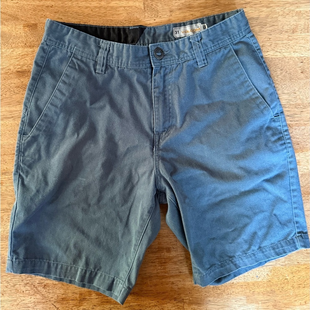 Volcom Blue Flat Front‎ Shorts Casual Style